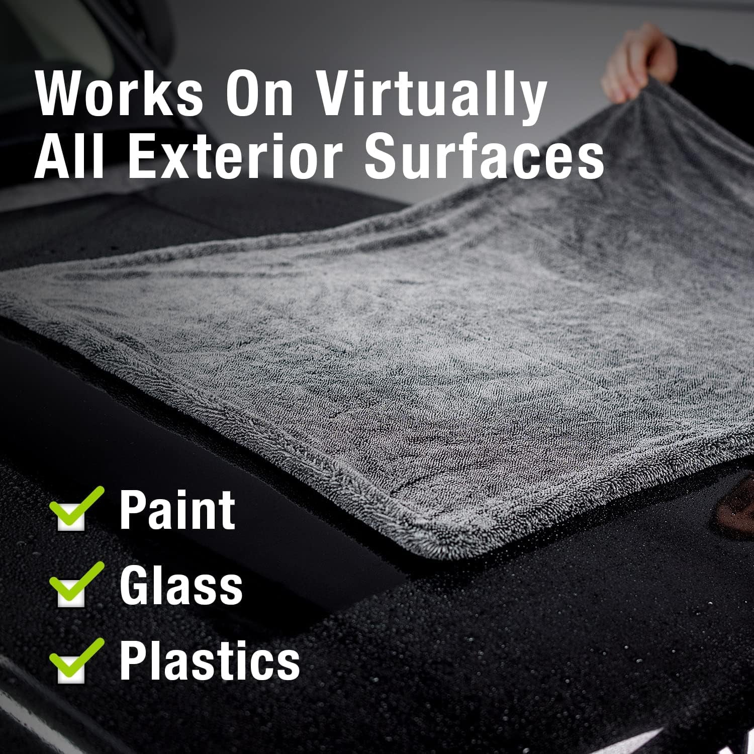 Exoforma Grande Serviette De Séchage – Grande Serviette De Séchage En Microfibre De Qualité Supérieure – 61 X 91,4 Cm 1200 G/M² À Poils Doubles Torsadés, Design Sans Bords Pour Éviter Les Rayures,