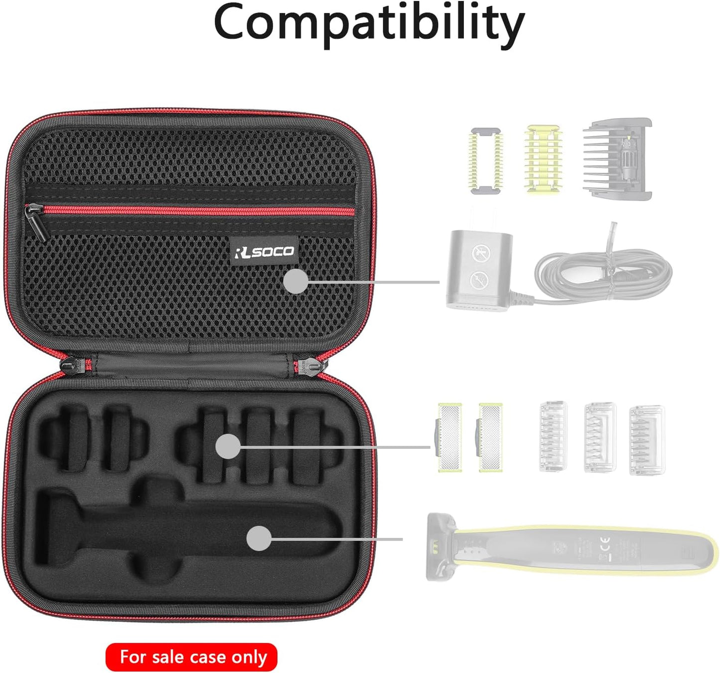 Étui Pour Philips Oneblade 360 Rasoir Modèle QP2724,QP2824,QP2734,QP2834,QP4631,QP2721,QP2730,QP2520,QP2620 & Pour 360 Visage Corps Tondeuse À Barbe Électrique
