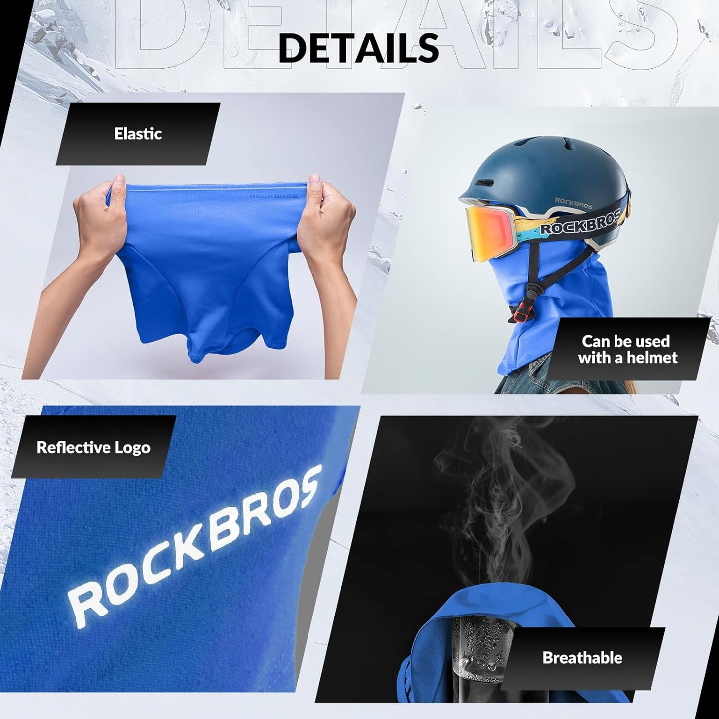 Cagoule Moto Polaire Balaclava Hiver Tour De Cou Homme Femme Coupe-Vent Respirant Thermique Motif/Filtre Masque Pour Vélo Ski Running Snowboard Chaud Sous Casque 9 Couleurs