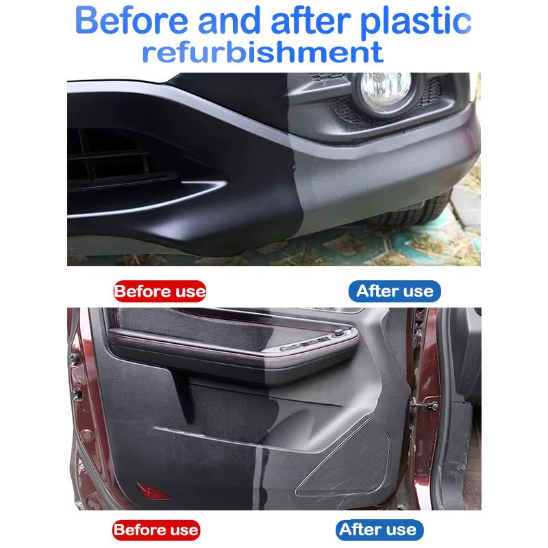 Car Plastic Restorer Coating Agent Auto Plastic Rubber Exterior Repair Clean Refresh Restoration Agent Black Shine Seal Brighten