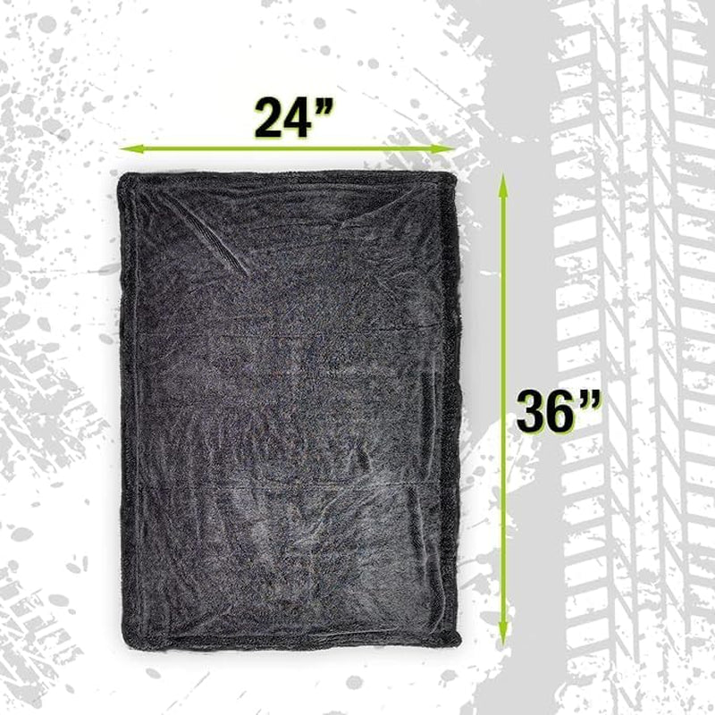 Exoforma Grande Serviette De Séchage – Grande Serviette De Séchage En Microfibre De Qualité Supérieure – 61 X 91,4 Cm 1200 G/M² À Poils Doubles Torsadés, Design Sans Bords Pour Éviter Les Rayures,